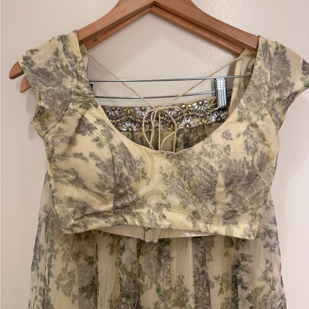 Ethnic Indian Wear Olive and Beige Maxi Dress by HolicChic by Megha - Picture 2 of 6